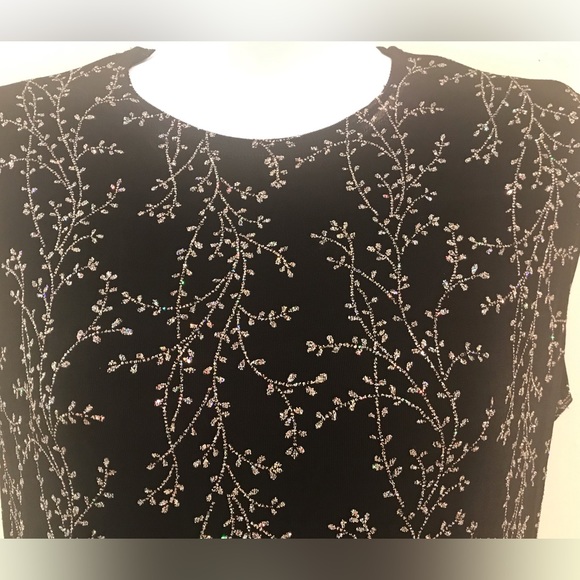 Ronnie Nicole Black Sparkly Shell/ top/ sleeveless,jersey,pullover. - Picture 2 of 12